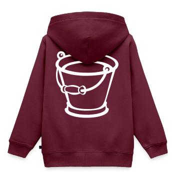 Gefüllter Eimer - Kinder Premium Organic Hoodie - Burgunderrot - Hinten - AI Model Kid Female (0cm)