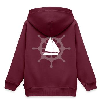 Segeln - Kinder Premium Organic Hoodie - Burgunderrot - Hinten - AI Model Kid Female (0cm)
