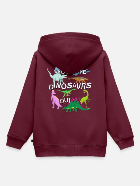 Lustiges Roaming-Dinosaurier-Liebhaber-Geschenk - Kinder Premium Organic Hoodie - Burgunderrot