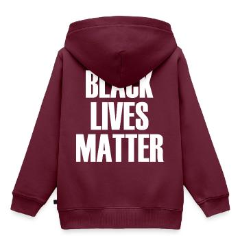 Black Lives Matter - Kinder Premium Organic Hoodie - Burgunderrot - Hinten - AI Model Kid Female (0cm)