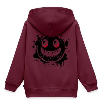 Kürbis Gruselig Halloween Motto - Kinder Premium Organic Hoodie - Burgunderrot - Hinten - AI Model Kid Female (0cm)