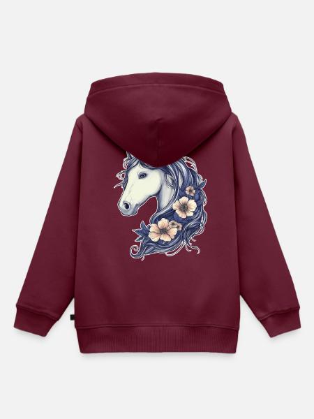 Süßes Pferd - Kinder Premium Organic Hoodie - Burgunderrot