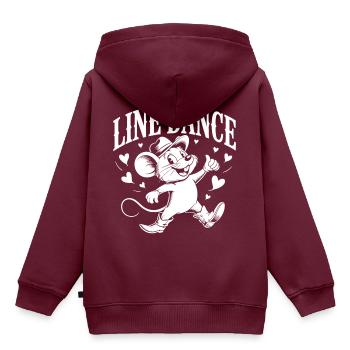 Line Dance Maus lustige Maus tanzt Linedance - Kinder Premium Organic Hoodie - Burgunderrot - Hinten - AI Model Kid Female (0cm)