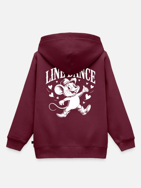 Line Dance Maus lustige Maus tanzt Linedance - Kinder Premium Organic Hoodie - Burgunderrot