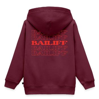 Gerichtsvollzieher, Sheriff, Marshall, Gesetzeshüter, Wachtmeister - Kinder Premium Organic Hoodie - Burgunderrot - Hinten - AI Model Kid Female (0cm)