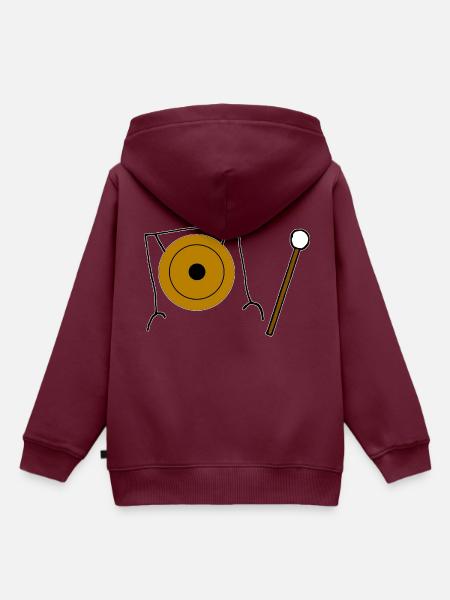 Gong, Becken, Instrument, Klang - Kinder Premium Organic Hoodie - Burgunderrot