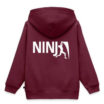 Ninja Warrior - Kinder Premium Organic Hoodie - Burgunderrot - Hinten - AI Model Kid Female (0cm)