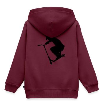Freestyle-Roller: Deck Grab - Kinder Premium Organic Hoodie - Burgunderrot - Hinten - AI Model Kid Female (0cm)