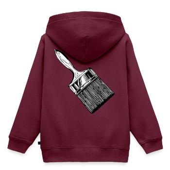 pinsel - Kinder Premium Organic Hoodie - Burgunderrot - Hinten - AI Model Kid Female (0cm)
