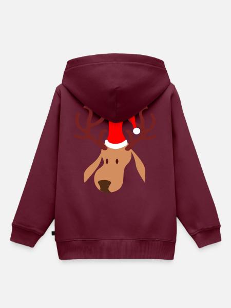 Rudolf Rentier - Kinder Premium Organic Hoodie - Burgunderrot