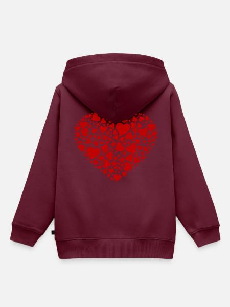 MULTI ROTHERZEN - Kinder Premium Organic Hoodie - Burgunderrot