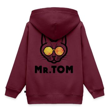Mr Tom - Kinder Premium Organic Hoodie - Burgunderrot - Hinten - AI Model Kid Female (0cm)