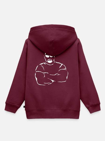Da Türsteher - Weiß - Kinder Premium Organic Hoodie - Burgunderrot