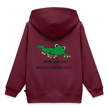 Lurch - Kinder Premium Organic Hoodie - Burgunderrot - Hinten - AI Model Kid Female (0cm)