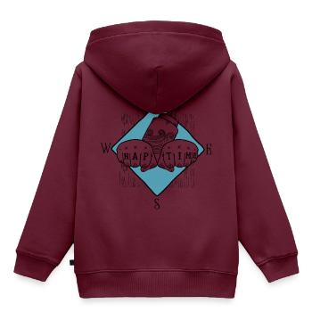 Nap Time - Kinder Premium Organic Hoodie - Burgunderrot - Hinten - AI Model Kid Female (0cm)