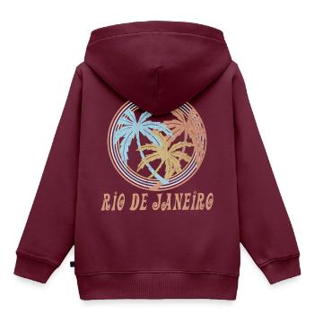 Rio de Janeiro - Kinder Premium Organic Hoodie - Burgunderrot - Hinten - AI Model Kid Female (0cm)