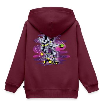 Astronaut - Kinder Premium Organic Hoodie - Burgunderrot - Hinten - AI Model Kid Female (0cm)
