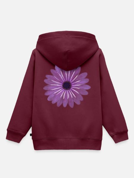 Pink Purple Flower - Kinder Premium Organic Hoodie - Burgunderrot