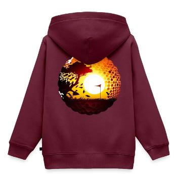 Golf, ist ein Sport für Geschick und Ausdauer - Kinder Premium Organic Hoodie - Burgunderrot - Hinten - AI Model Kid Female (0cm)
