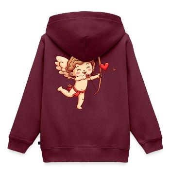 Engel Valentinstag Verliebt Cupid - Kinder Premium Organic Hoodie - Burgunderrot - Hinten - AI Model Kid Female (0cm)