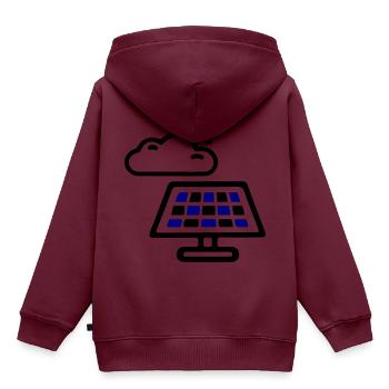 Solar Energie Panele - Kinder Premium Organic Hoodie - Burgunderrot - Hinten - AI Model Kid Female (0cm)