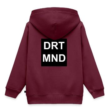 Dortmund - Kinder Premium Organic Hoodie - Burgunderrot - Hinten - AI Model Kid Female (0cm)
