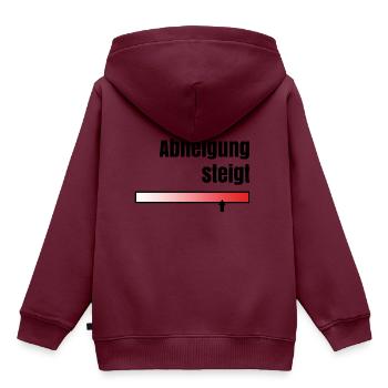 Abneigung steigt - Lass mich in Ruhe als Geschenk - Kinder Premium Organic Hoodie - Burgunderrot - Hinten - AI Model Kid Female (0cm)