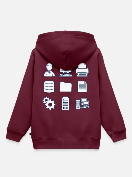 Computer Icons - Kinder Premium Organic Hoodie - Burgunderrot