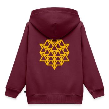Isotropic Vector Matrix - Kinder Premium Organic Hoodie - Burgunderrot - Hinten - AI Model Kid Female (0cm)