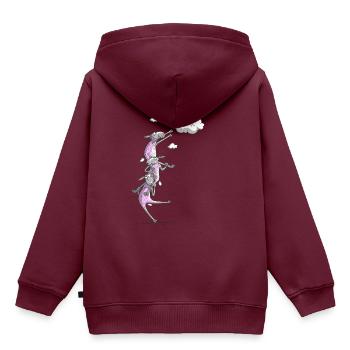 Reine Wollwolke - Kinder Premium Organic Hoodie - Burgunderrot - Hinten - AI Model Kid Female (0cm)