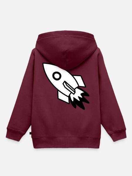 Rakete schwarz - Kinder Premium Organic Hoodie - Burgunderrot
