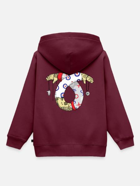 Tatoo Illustration - Kinder Premium Organic Hoodie - Burgunderrot