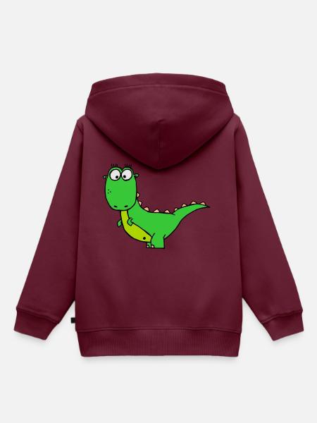 Dino - Kinder Premium Organic Hoodie - Burgunderrot