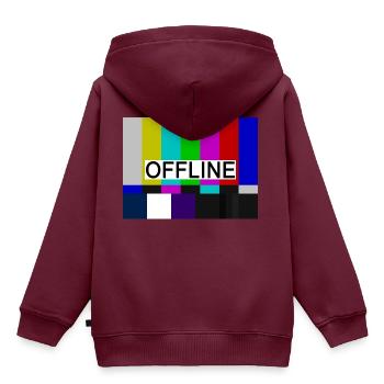 Offline Shirt Geschenk - Kinder Premium Organic Hoodie - Burgunderrot - Hinten - AI Model Kid Female (0cm)