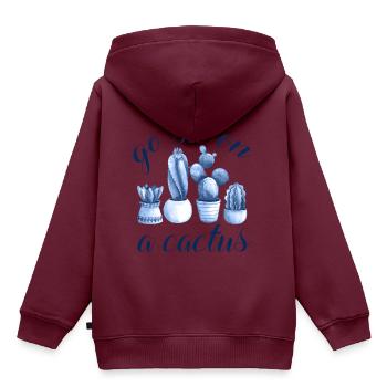 go sit on a cactus - Kinder Premium Organic Hoodie - Burgunderrot - Hinten - AI Model Kid Female (0cm)