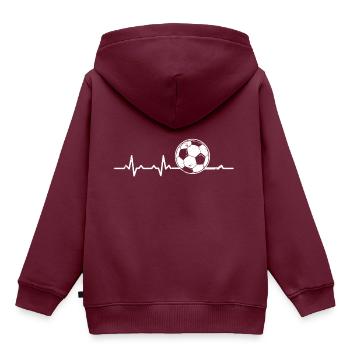 Fußball Herzschlag Soccer Heartbeat geschenk - Kinder Premium Organic Hoodie - Burgunderrot - Hinten - AI Model Kid Female (0cm)