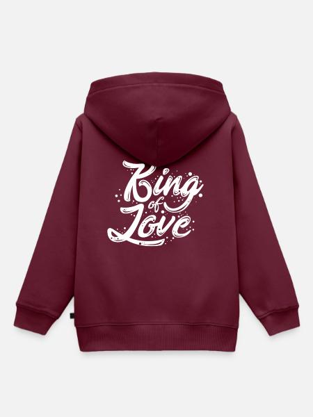 KING OF LOVE - Kinder Premium Organic Hoodie - Burgunderrot