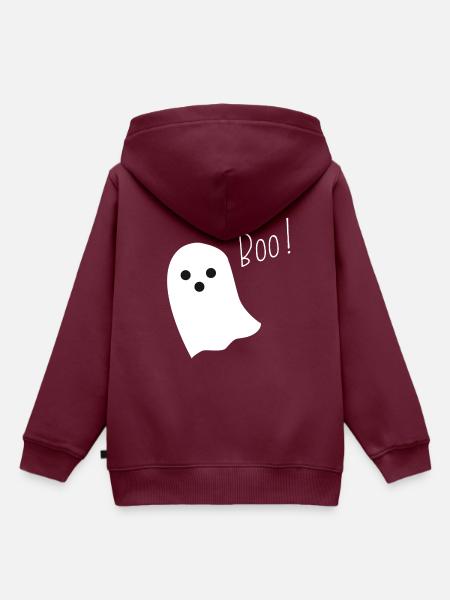 Gespenst boo - Kinder Premium Organic Hoodie - Burgunderrot