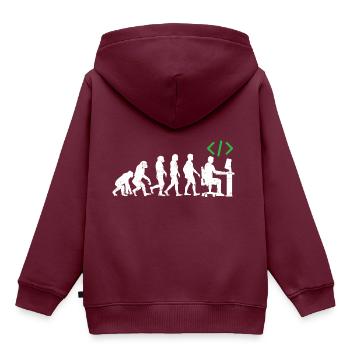 Programmierer Evolution geschenk coder java c++ - Kinder Premium Organic Hoodie - Burgunderrot - Hinten - AI Model Kid Female (0cm)