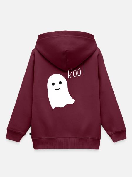 Gespenst boo - Kinder Premium Organic Hoodie - Burgunderrot
