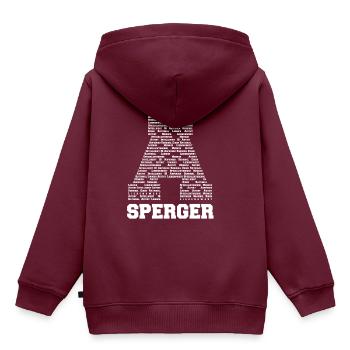Asperger Syndrom - Design Shirt - Kinder Premium Organic Hoodie - Burgunderrot - Hinten - AI Model Kid Female (0cm)