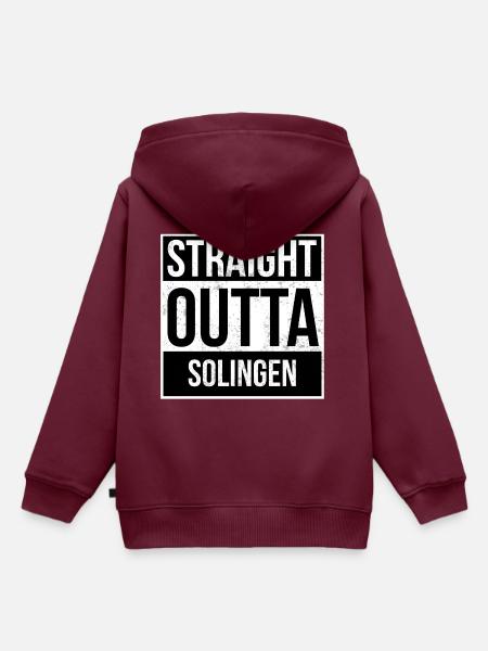 Straight Outta Solingen - Kinder Premium Organic Hoodie - Burgunderrot