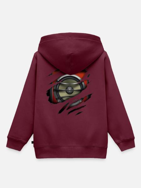 Lautsprecher 2 in mir - Kinder Premium Organic Hoodie - Burgunderrot