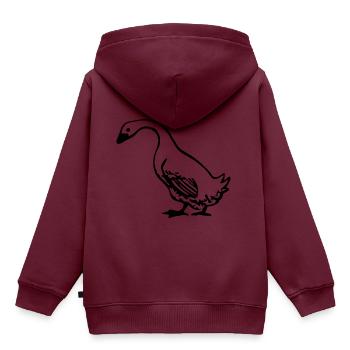 Gans - Kinder Premium Organic Hoodie - Burgunderrot - Hinten - AI Model Kid Female (0cm)