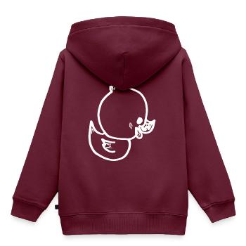 ente - entchen - Kinder Premium Organic Hoodie - Burgunderrot - Hinten - AI Model Kid Female (0cm)