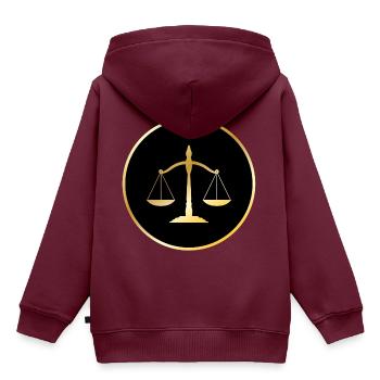 rechtsanwalt anwalt lawyer judge richter law justi - Kinder Premium Organic Hoodie - Burgunderrot - Hinten - AI Model Kid Female (0cm)