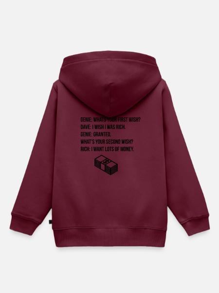 The first wish - Kinder Premium Organic Hoodie - Burgunderrot
