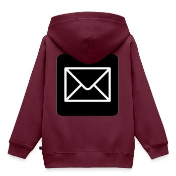 E-Mail! Geschenk Idee Geschenkidee - Kinder Premium Organic Hoodie - Burgunderrot - Hinten - AI Model Kid Female (0cm)