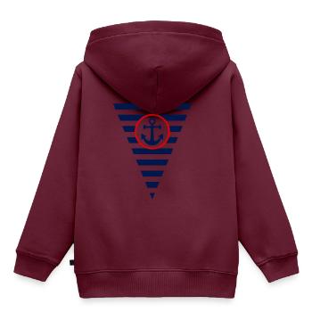Flagge,Anker, maritim - Kinder Premium Organic Hoodie - Burgunderrot - Hinten - AI Model Kid Female (0cm)