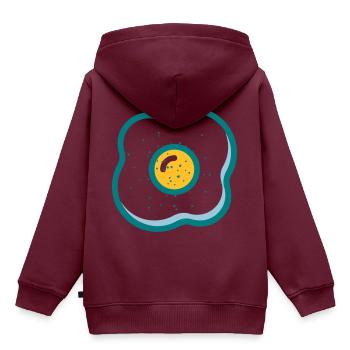 Spiegelei - Kinder Premium Organic Hoodie - Burgunderrot - Hinten - AI Model Kid Female (0cm)